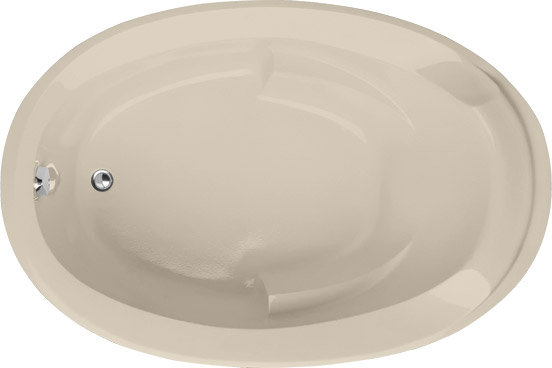 Baignoire de trempage à acrylique encastrée 60 po x 36 po Designer, Amande, Chrome poli
