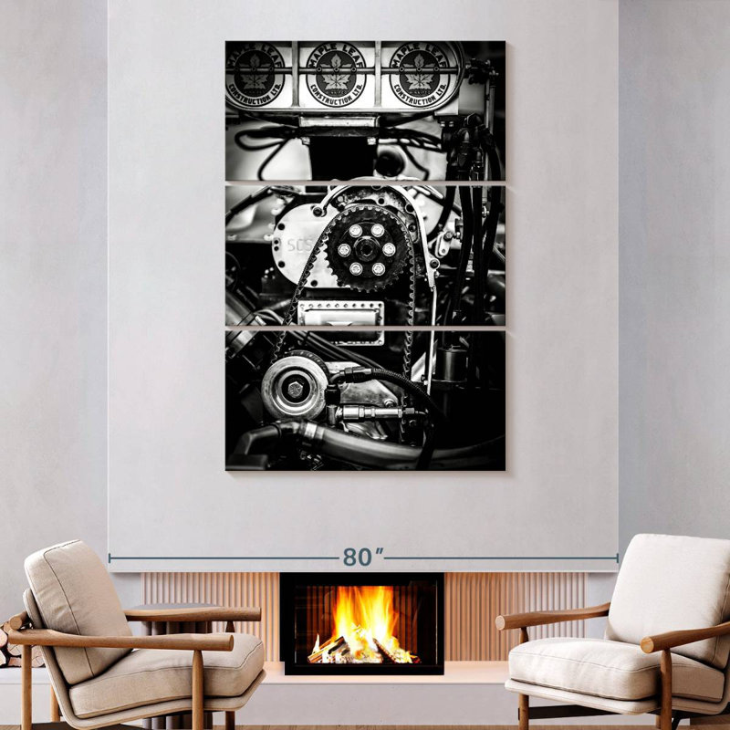 Mehar Drag Racing Car Engine, 74" H x 48" W