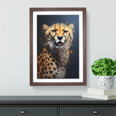 Cheetah Hard Edge - Single Picture Frame Print on Wood