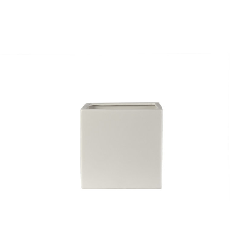 Boîte à fleurs en céramique, Blanc, H 4 po x l 4 po x P 4 po