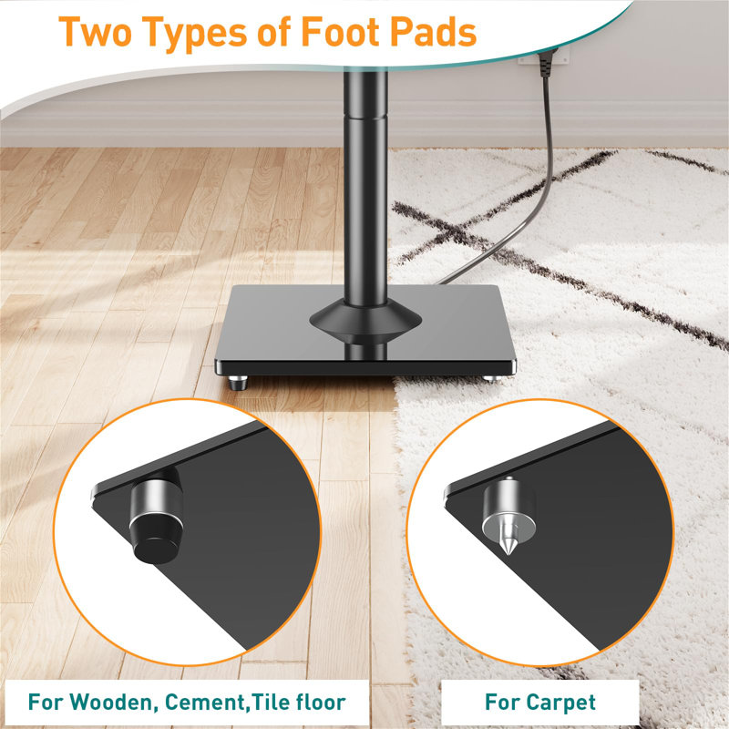 Adjustable Height Speaker Stands, Black