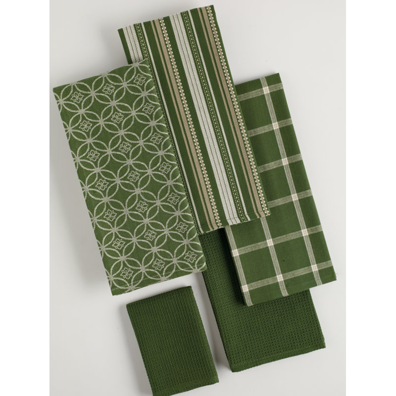 Cotton Waffle Dish Cloth Kitchen Towel, Sage