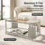 Table basse ovale avec tablettes en verre trempé à 2 niveaux-130837469