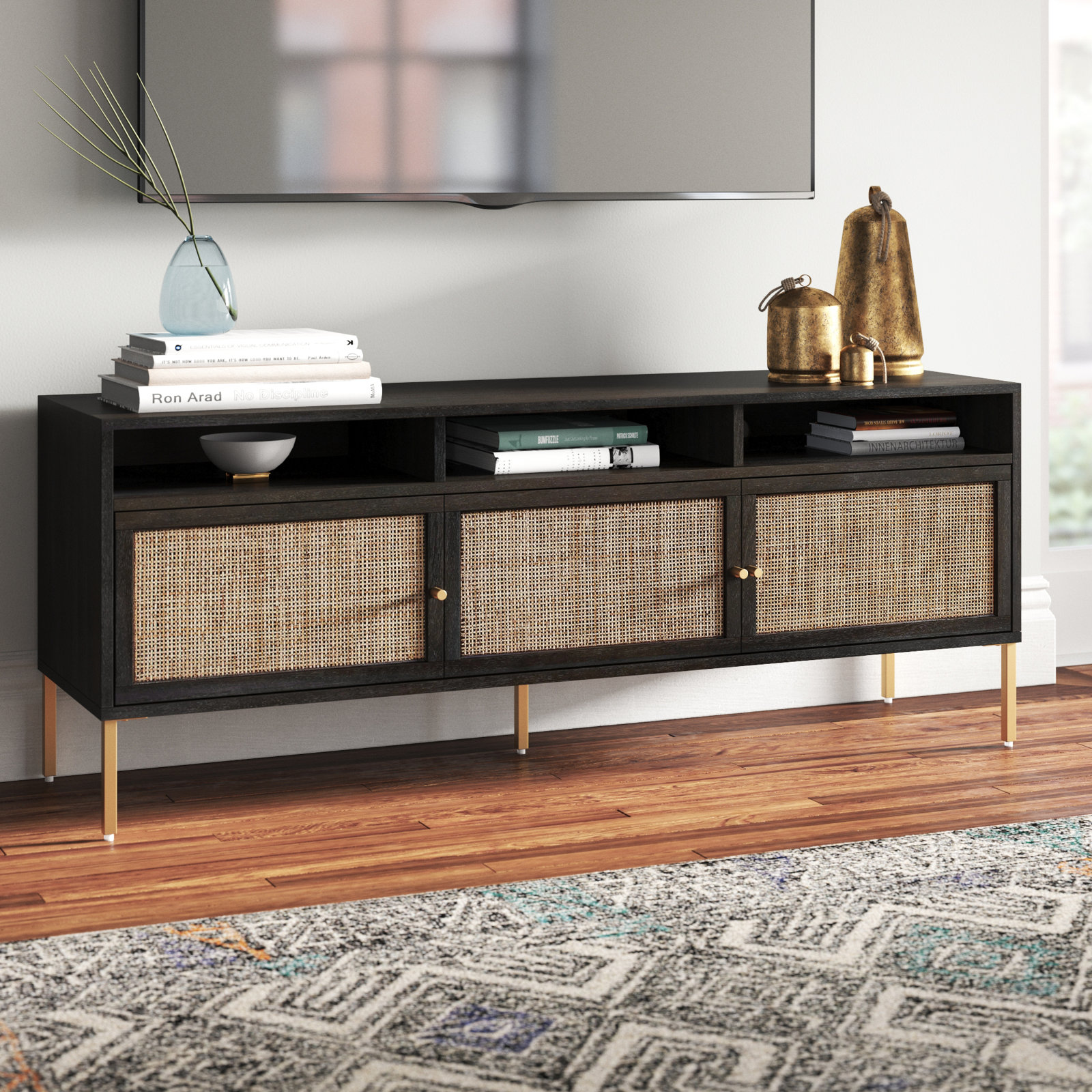 Cassi Media Console, Black Velvet