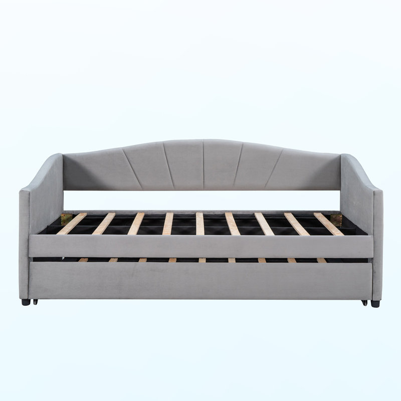 Lit de jour avec lit gigogne Dominee, Gris