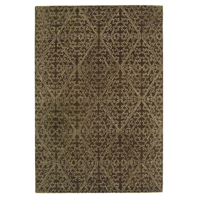 Tapis de couleur café en viscose / laine à motif géométrique Benil Martha Stewart
