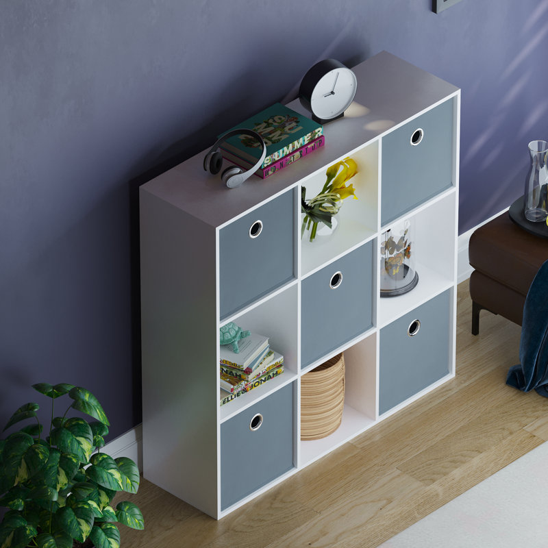 Herline 96.5 cm H x 96.5 cm W Cube Bookcase, Grey