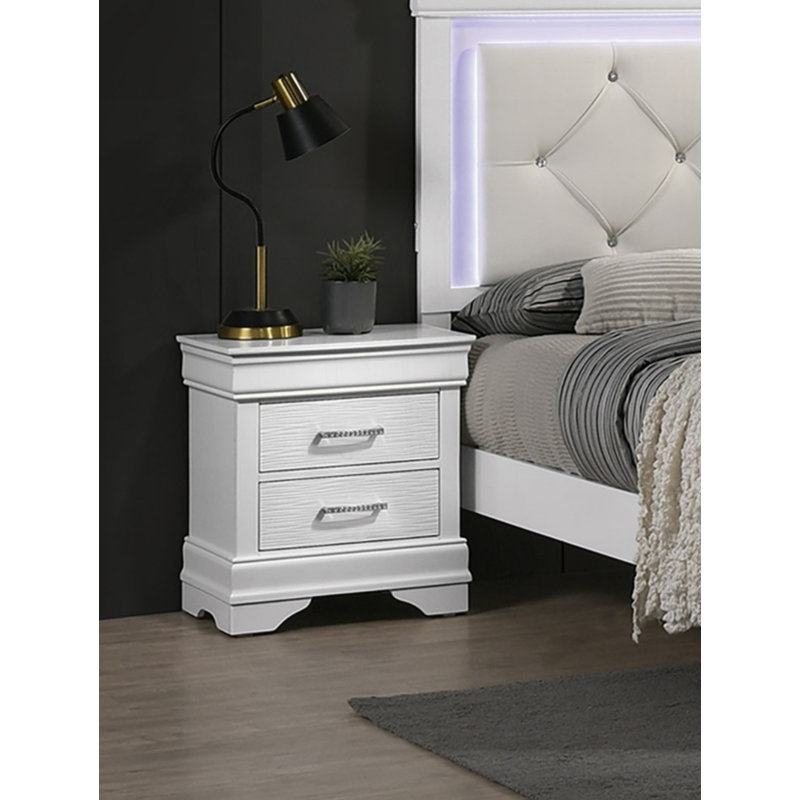 Table de chevet moderne et élégante avec table de chevet blanche 1Pc