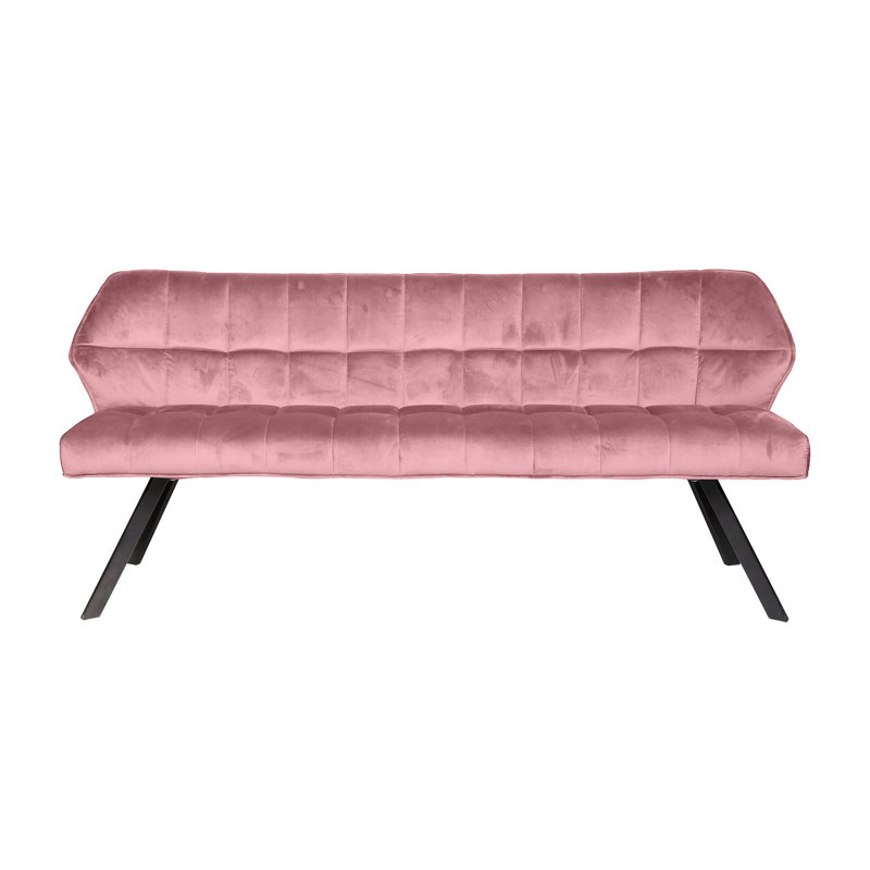 Northbrook Polyester Upholstered Bench, Antique pink and pink
