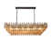  Lohan 4-Tier Dimmable Rectangle Kitchen Island Glass Chandelier Ceiling Pendant Lights(Bulbs Included)