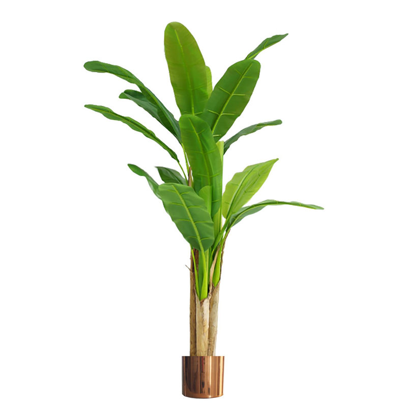 180cm Faux Banana Tree in Metal Pot, Orange