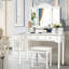 Ensemble de coiffeuse avec tabouret et miroir-677264409