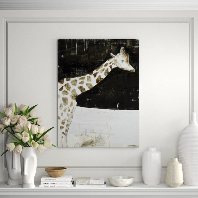 White Giraffe Print by Patrick Wright, Plexi, 40" H x 30" W x 1.5" D