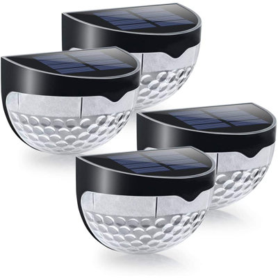 Ensemble de 1 lumière DEL noire à énergie solaire intégrée pour terrasse
