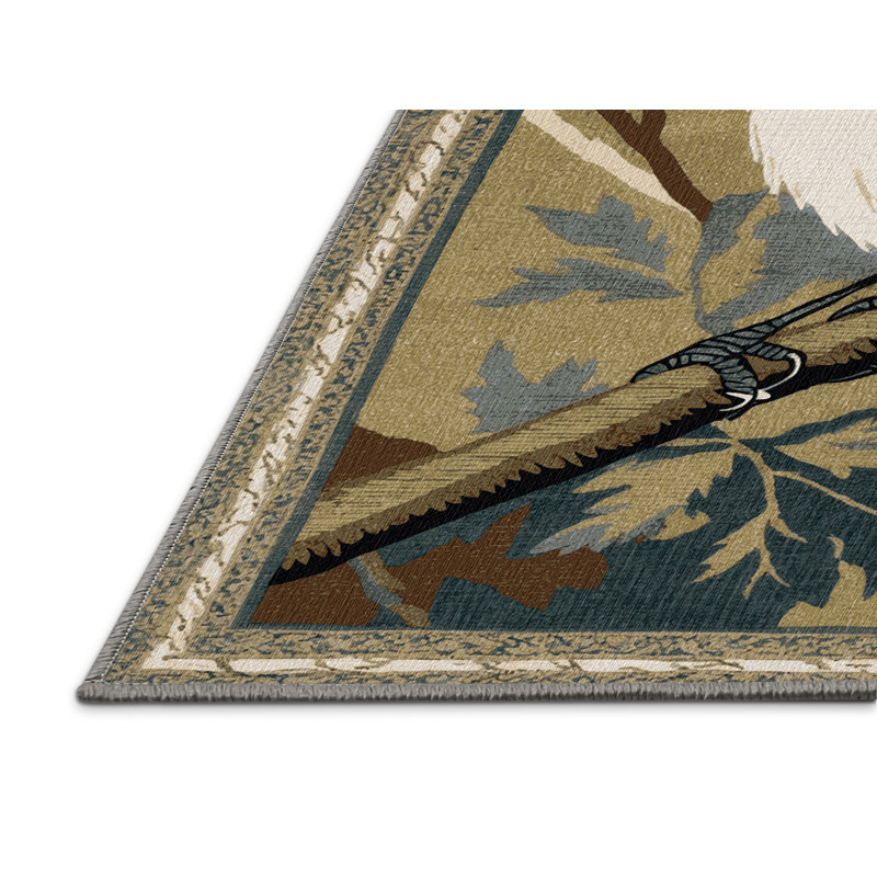 Washable Northern Mockingbird Birds Area Rug, Runner 2' x 4'