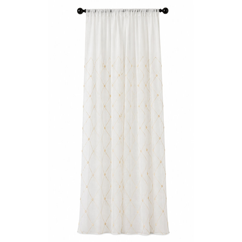 Renna Sheer Curtain Single Panel, 54" W x 84" L, Gold
