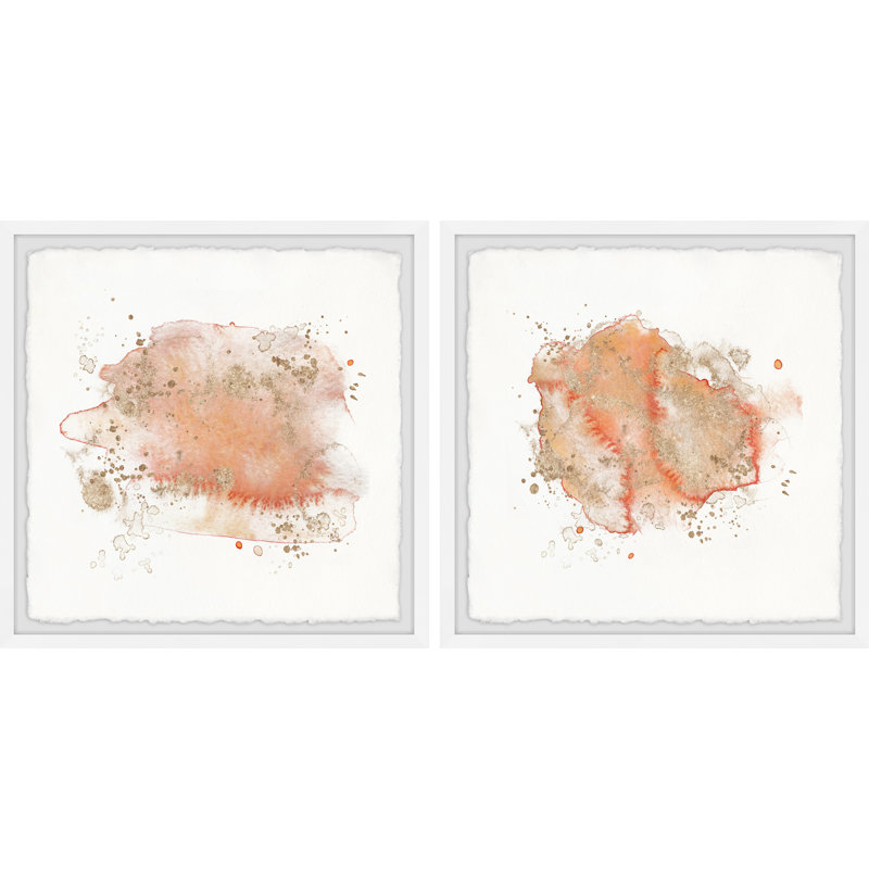 Orange Vision 2 Piece Single Picture Frame Painting, 61" H x 61" W x 3.81" D