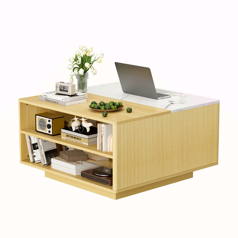 Table basse à plateau relevable avec rangement pour le salon
