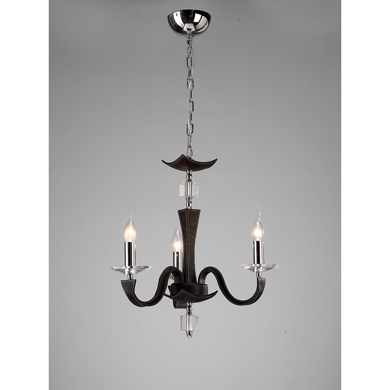 Killingsworth 3 - Light Candle Style Chandelier, Brown