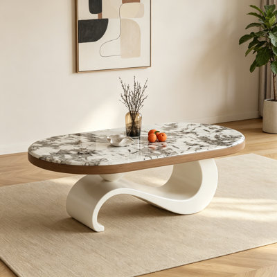Table basse ovale luxueuse de style italien
