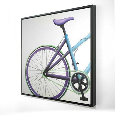 Blue And Purple Bike Print On Canvas
