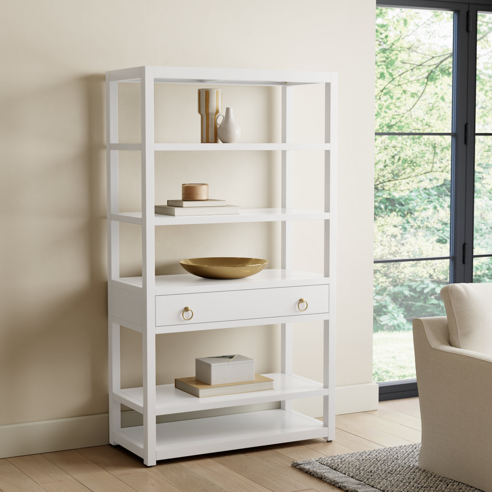 Elin 39" Bookcase, White