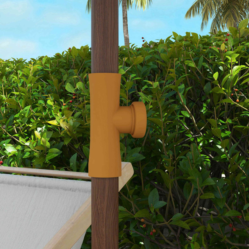 Parasol portatif avec auvent ventilé Finchley, Blanc, crème