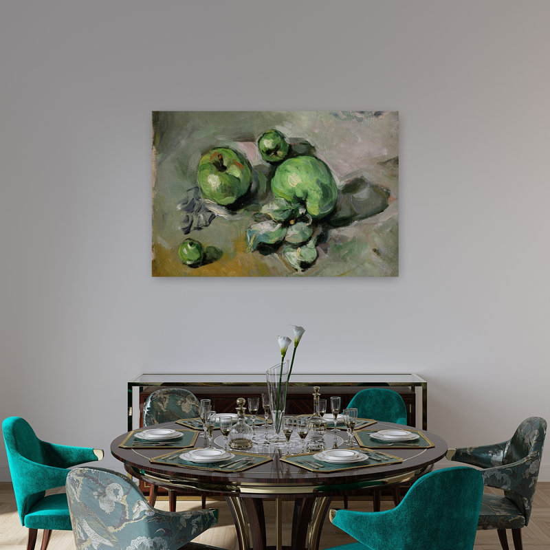 Pommes vertes, vers 1872-1873, estampe murale abstraite contemporaine sur le thème des fruits, H 32 po x l 48 po