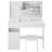 41" Large Size Left Drawer Desktop Vanity Table Cushioned Stool Dresser Set, 2 AC 2 USB Power Station, Hair Dryer Stand, Extra Large Touch Control LED Mirror, 3-Color Switch-1352502651