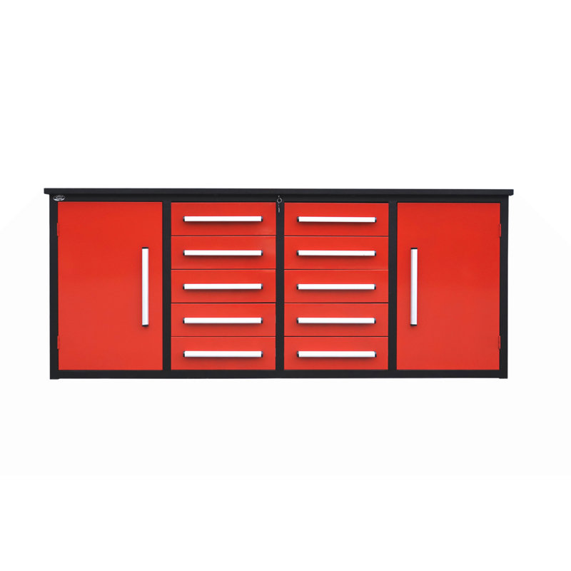 ' Storage Cabinets With Workbench  Drawers &  Cabinets, Red