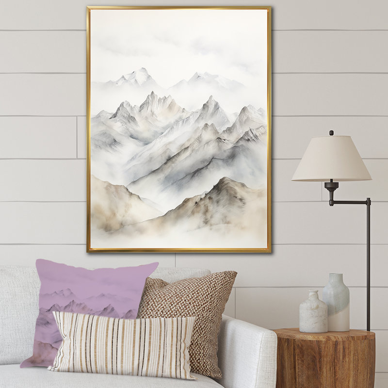 Mountain Silent Beauty IV, Cadre flottant doré, H 44 po x l 34 po x P 1,5 po