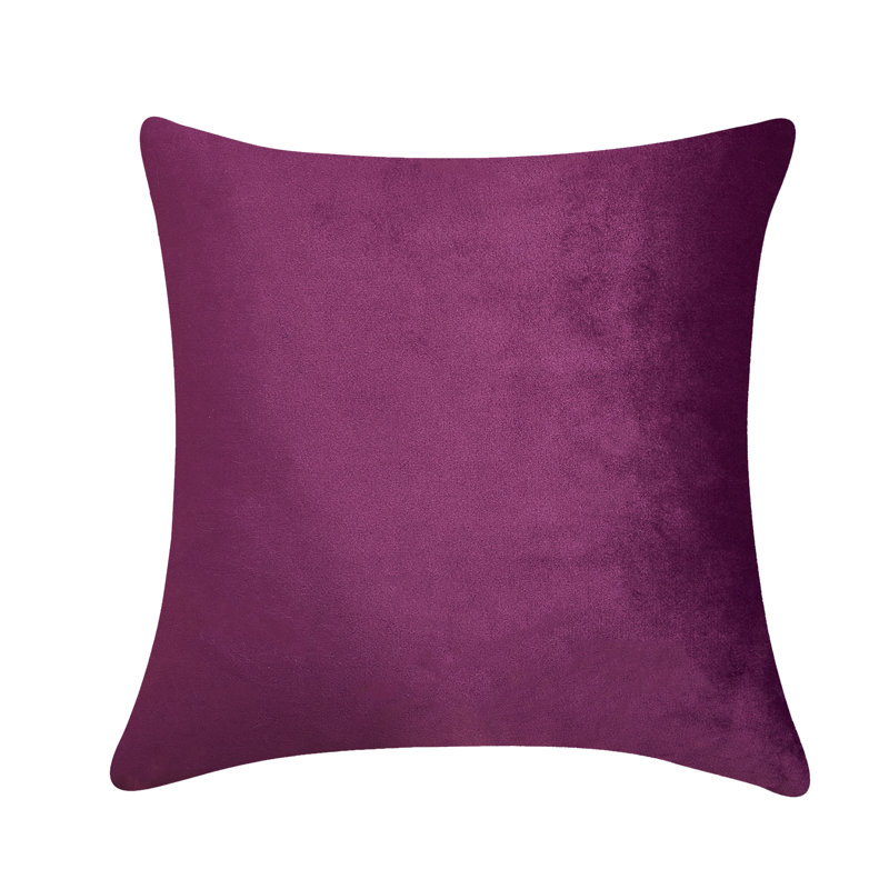 Coussin décoratif en velours uni, Mauve, H 20 po x l 20 po