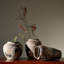Vase rustique en grès, grand vase en forme de bouteille de poterie pour la décoration intérieure, vase en céramique neutre pour le salon, la cuisine ou la table à manger
