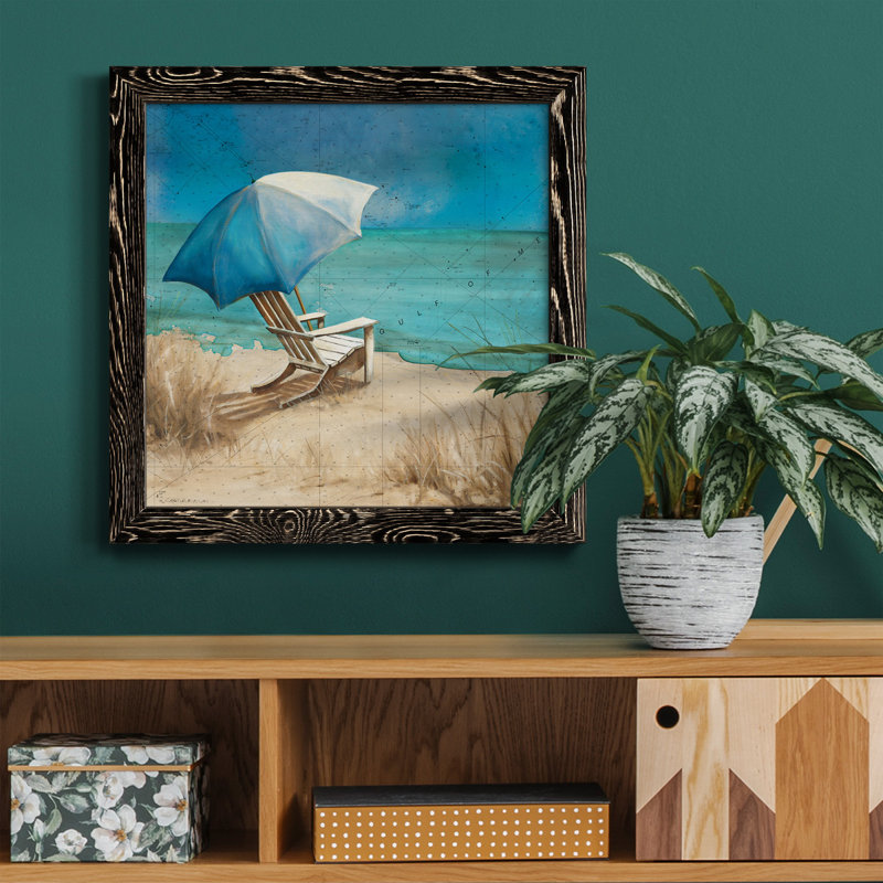 Weather I - Peinture sur toile encadrée, Cadre noir, H 17 po x l 17 po x P 1,5 po
