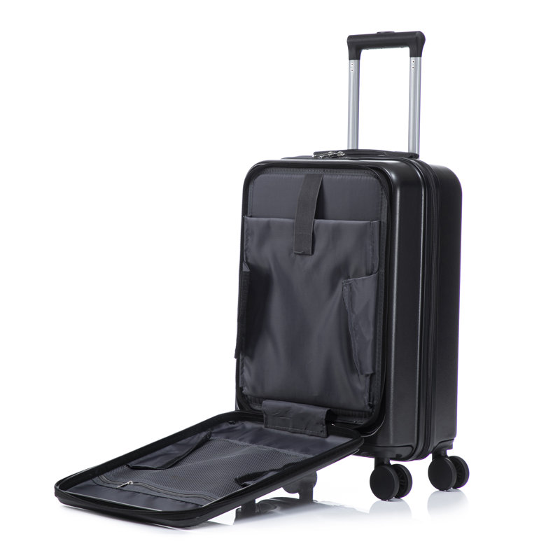 14 "/ 20" 2 pièces / ensemble dans un bagage à roulettes en ABS, avec serrure à combinaison et ouverture avant, étui à cosmétiques 14 "