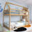 Wood Frame Twin Over Twin Size House-Shaped-Bunk Bed With Ladder,Guardrails-1453162269