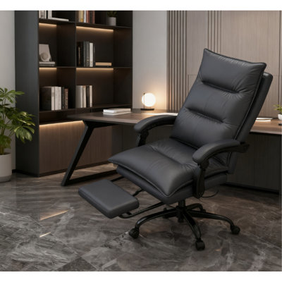 High-End Office Recliner With Adjustable Footrest - Luxury Craftsmanship For Professionals Seeking All-Day Comfort