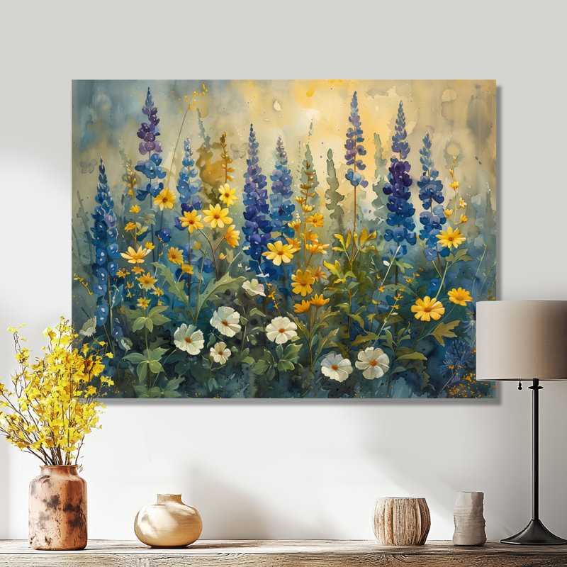 Belles - Lupin, art mural, Toile tendue, H 16 po x l 32 po