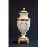 White/Gold 12'' Porcelain Jar