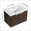 Meuble-lavabo de 30 pouces avec lavabo en résine, portes à fermeture en douceur, conception à fixation flottante