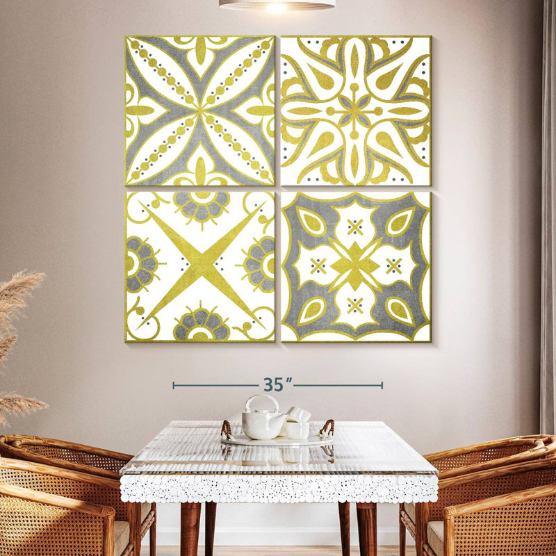 Carreaux azulejo Kerner Lime Gold, H 50 po x l 50 po