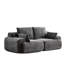 2 places en mousse viscoélastique compressée - Velours côtelé, idéal pour le salon, gris, sans assemblage, traversins, rembourrage à densité réglable,-393423209