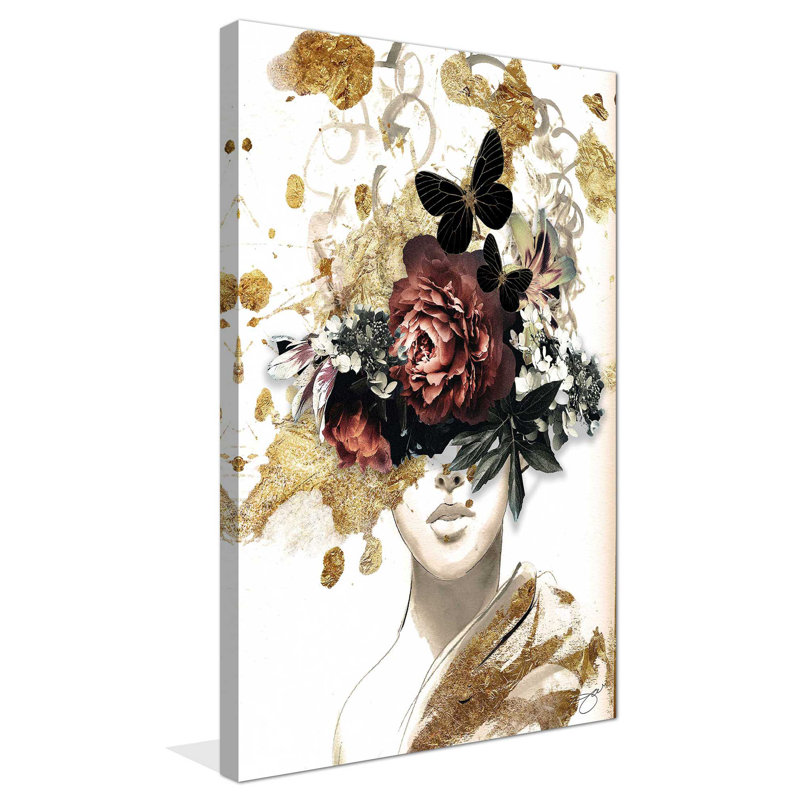 Fleurs antiques (verticales) par Jodi - impression, Toile tendue, H 30 po x l 18 po, Sans cadre