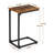 C Shaped End Tables, TV Trays For Living Room, Slide Under Couch Table For Sofa,  Small Space, (Rustic Brown/Set Of 2)