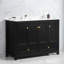 Ensemble de meuble-lavabo noir 48 po avec lavabo en céramique, armoire de rangement abondante, 4 portes à fermeture en douceur et 2 tiroirs