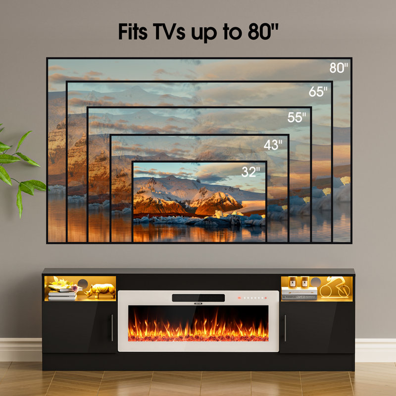 Meuble télé avec foyer électrique