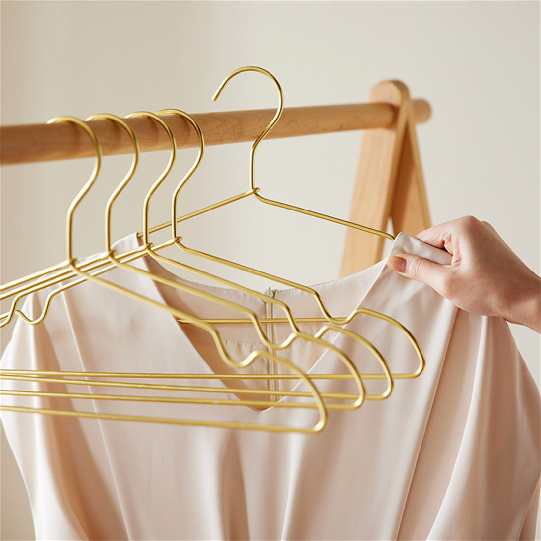 Latitude Run® Thickened Aluminum Alloy Hanging Hangers, Space-Saving ...