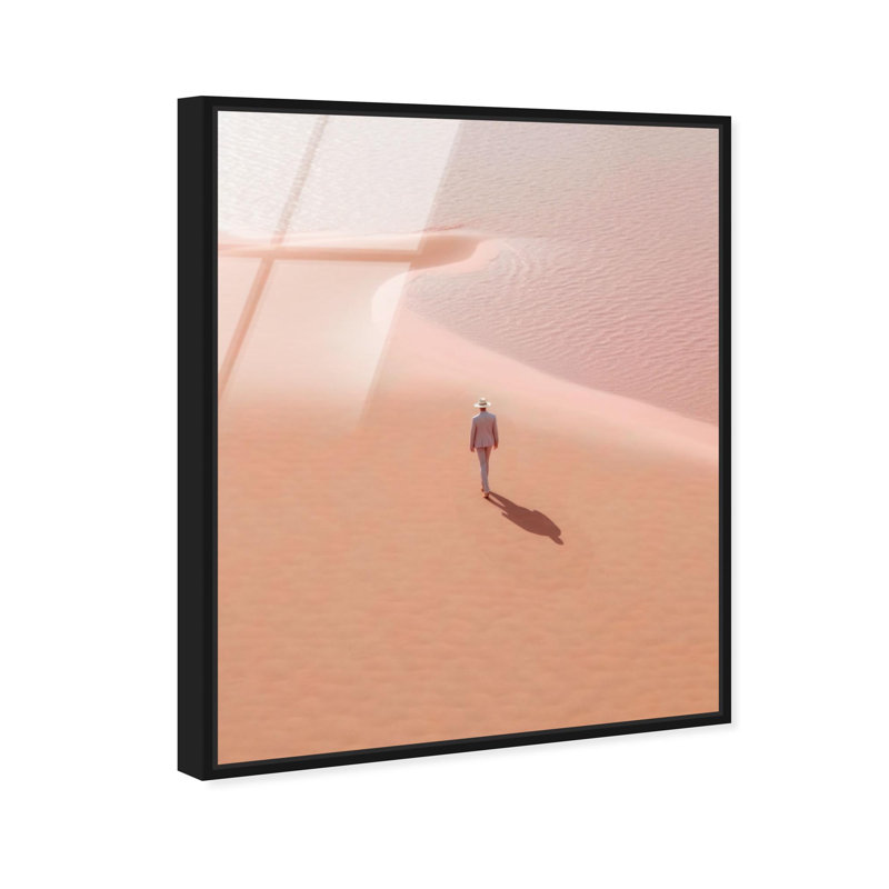Oliver Gal Seaside Stroll II Nautical & Beach - Framed Acrylic Glass Wall Art, Black, 30" H x 24" W
