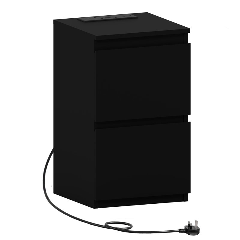 29.5 cm W Bedside Table, Black