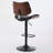 Swivel Faux Leather Upholstered Metal Bar Stools Set with Back-1036465861